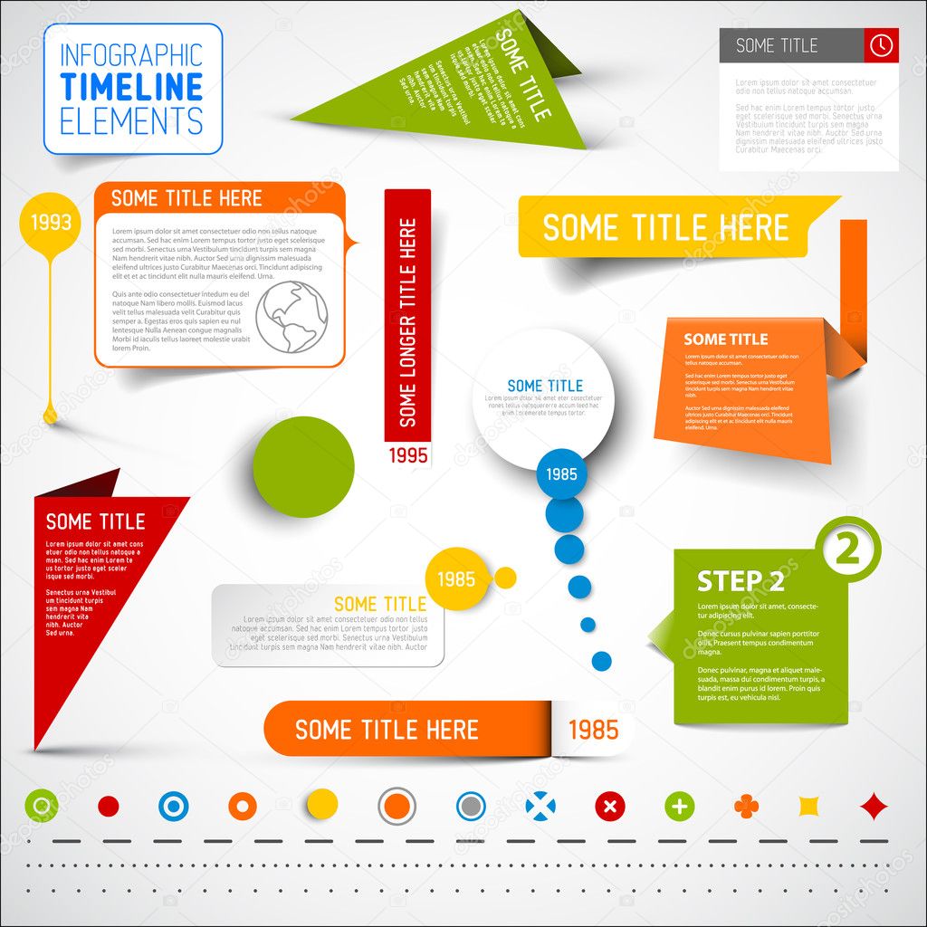 Infographic timeline elements template