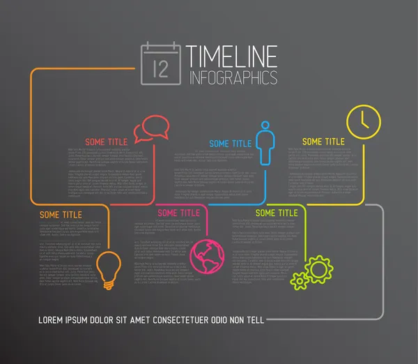 Modèle de rapport de chronologie infographique — Image vectorielle