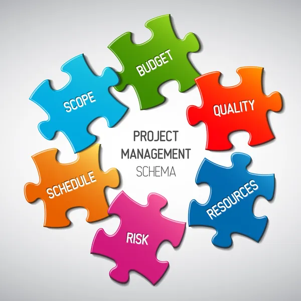 Concepção do esquema de gestão de projectos — Vetor de Stock