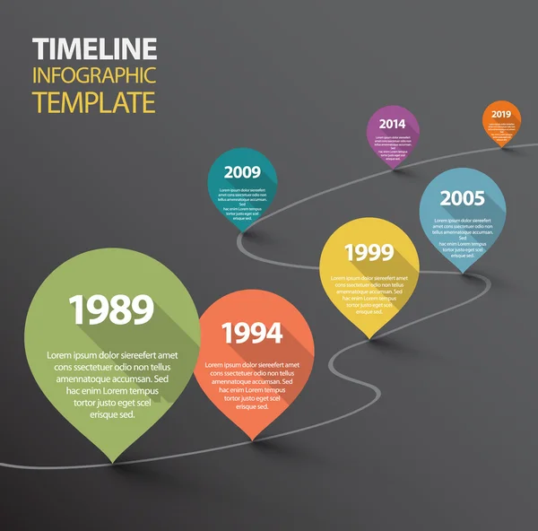 Infographic dark Timeline Template — Stock Illustration Infographic dark Timeline Template Royalty Free Stock Illustrations