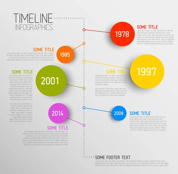 Modèle de rapport de chronologie infographique — Image vectorielle