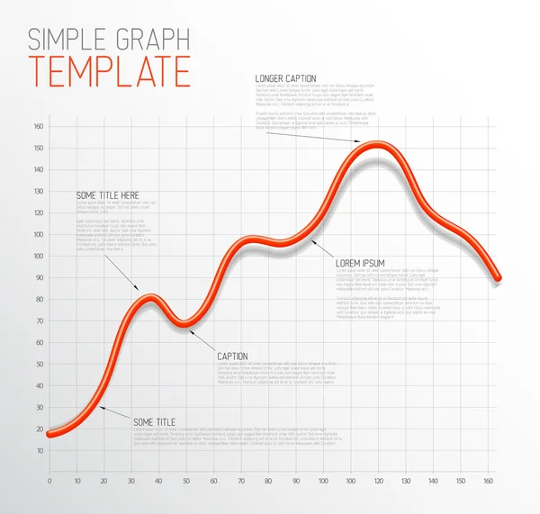 Modèle de graphique linéaire infographique — Image vectorielle