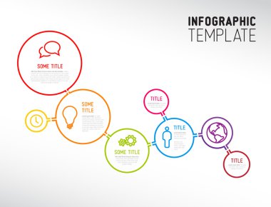 çizgiler ve çevrelerinde yapılan modern Infographic rapor şablonu