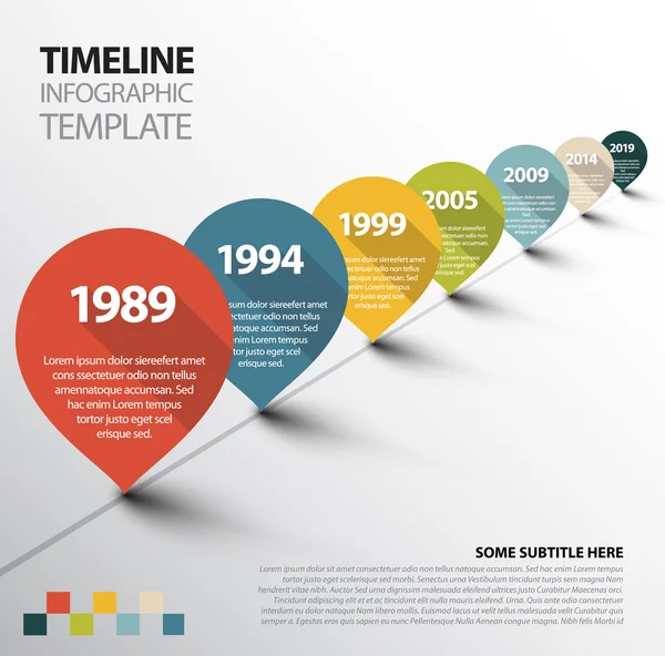 Infographic sjabloon tijdlijn met pointers — Stockvector