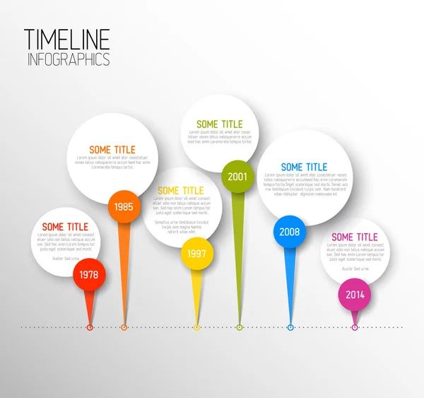 Infographic horizontal dark timeline report template — Stock Vector