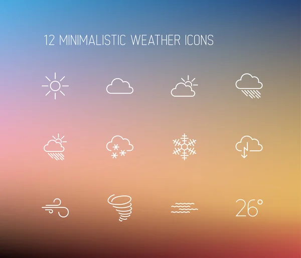 Hava ince çizgi Icon set — Stok Vektör
