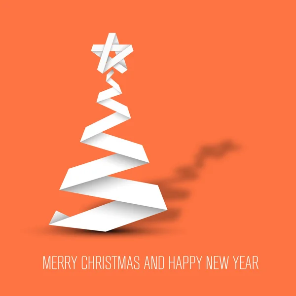 Arbre de Noël en bande de papier — Image vectorielle