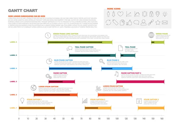 Project timeline graph — Stock Vector