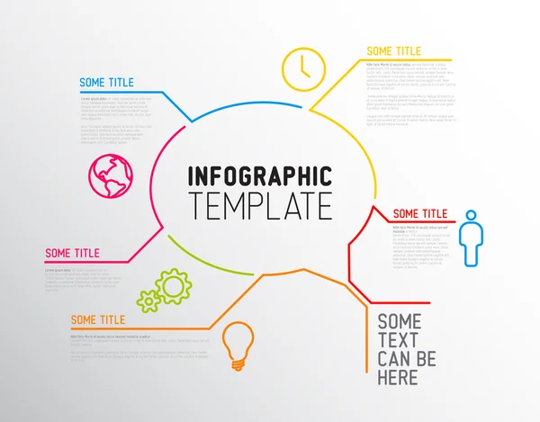 Plantilla de informe de infografía moderna hecha de líneas — Archivo Imágenes Vectoriales