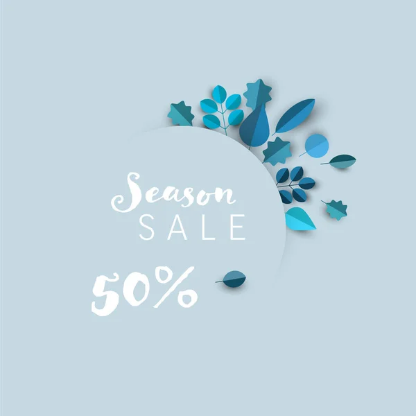 Wintercooles Minimalistisches Verkaufsetikett Aus Minimalistischen Blättern Mit Platz Für Ihren — Stockvektor