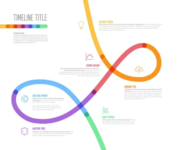 Infografía Vectorial Hitos Compañía Línea Tiempo Curva Con Plantilla Giratoria — Archivo Imágenes Vectoriales