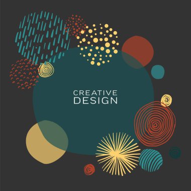 Çağdaş modern modayla çizilmiş el yazısı arka plan şablonu içeriğiniz için çeşitli el çizimi koyu desenler tarafından yapılmış