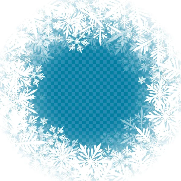 円で囲まれたウィンドウフレームレイアウトテンプレートあなたの写真のための場所 クリスマスカード ソーシャルメディアの投稿ステータス チラシ ヘッダー バナーのシンプルな冬のレイアウトテンプレート — ストックベクタ