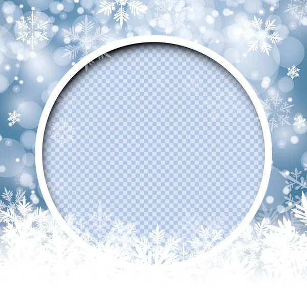 Circle Frozen Window Frame Layout Template Place Your Photo Simple — Stock Vector