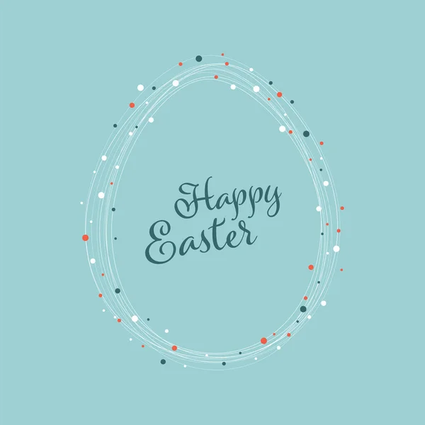 Happy Easter Minimalistische Kaart Template Met Abstracte Paaseieren Gemaakt Van — Stockvector