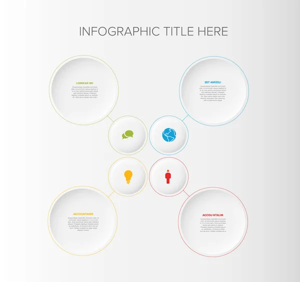 Vektor Többcélú Infographic Sablon Négy Elem Lehetőségek Modern Színek Fény — Stock Vector