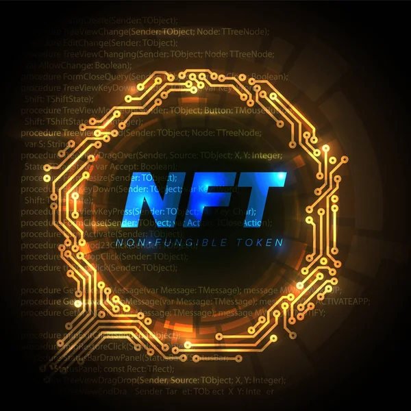 Vector Nft 일러스트 템플릿은 사이트나 네트워크 용이다 비리얼 Nft 그래픽 — 스톡 벡터