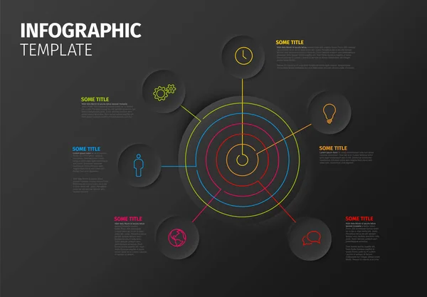 Vector Multipurpose Infographic Report Template Made Lines Icons Circles Target — Stock Vector