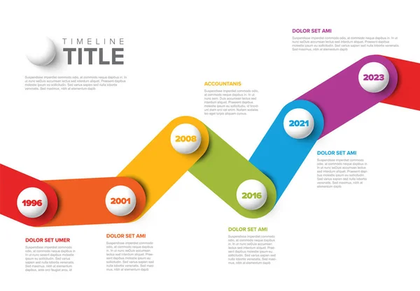 Esquema Diagrama Diagrama Progreso Línea Tiempo Vectorial Con Iconos Pasos — Vector de stock