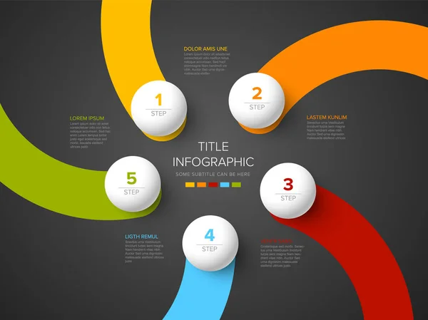 Διάνυσμα Φως Πολλαπλών Χρήσεων Infographic Πρότυπο Κατασκευασμένο Από Πέντε Χρώμα — Διανυσματικό Αρχείο