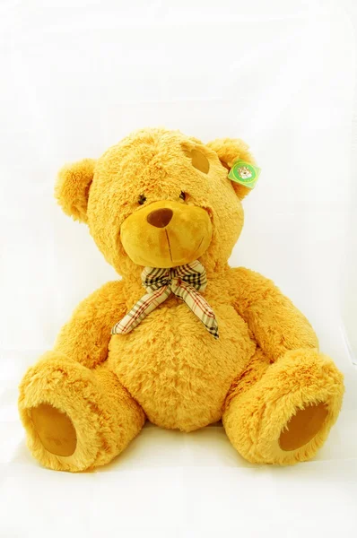 Oso de peluche, juguete suave, oso de juguete, oso con arco en el cuello —  Fotos de Stock