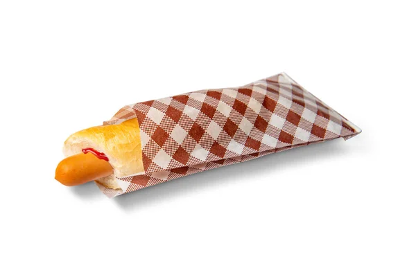 Hot Dog Bułce Kiełbasa Bułce Ketchupem — Zdjęcie stockowe
