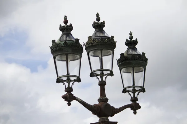 Three Parisian street lamps — Stock Photo, Image