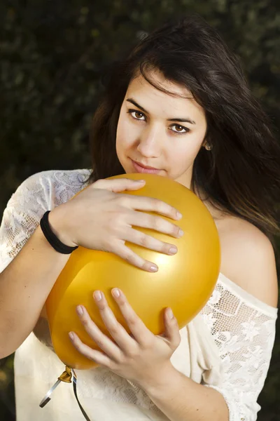 Girl with balloon — Stock Photo, Image