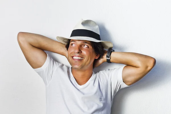 Handsome man with hat — Stock Photo, Image