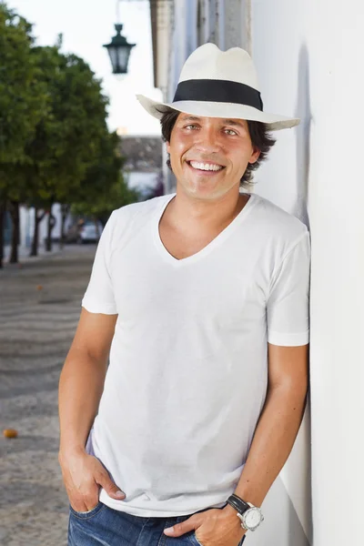 Handsome man with hat — Stock Photo, Image