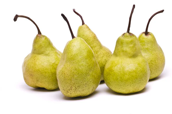 Green pears on white — Stock Photo, Image