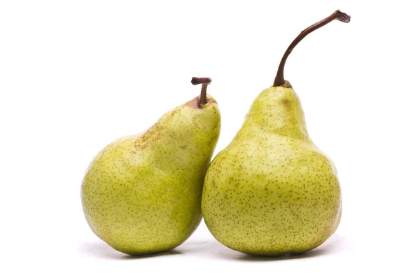 Green pears on white — Stock Photo, Image