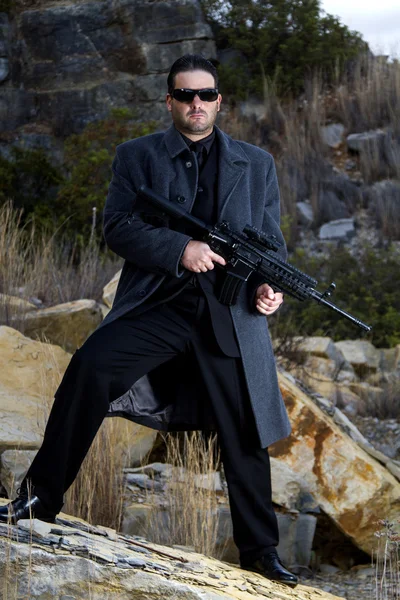 Contract killer agent character — Stock Photo, Image