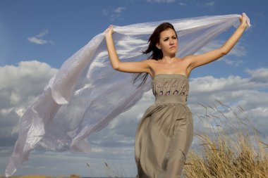 güzel bir kız kadar güzel beyaz bezle Beach