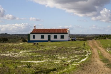 house and dirt road on the countryside