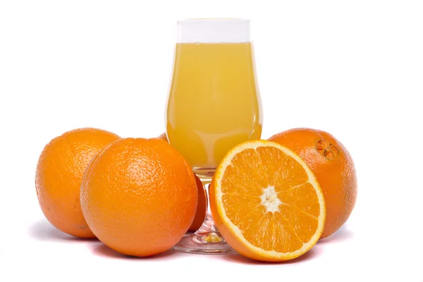 Bunch of oranges with juice — Stock Photo, Image