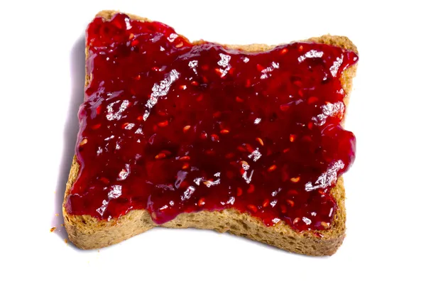 Toasted bread with jam — Stock Photo, Image