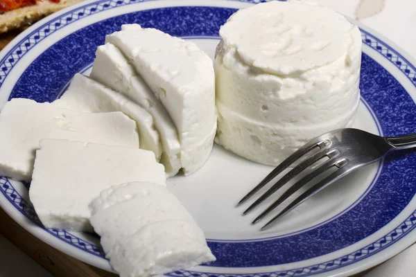 Fresh cheese and chorizo — Stock Photo, Image