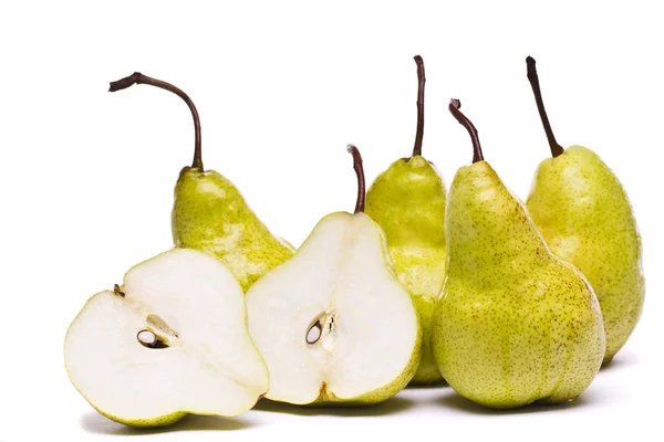 Green pears on white — Stock Photo, Image