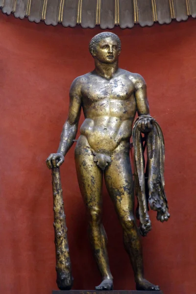 Antica statua in bronzo romano — Foto Stock