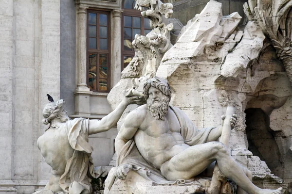 Fountain of the four Rivers statues — Stock Photo, Image