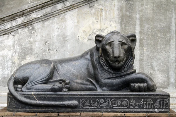 Estatua de león de mármol negro — Foto de Stock