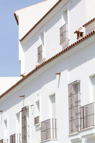 Typical houses in spanish Sanlucar town — Stock Photo, Image
