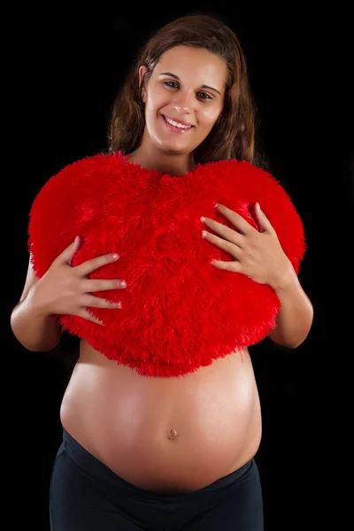 Belle fille enceinte dans le studio . — Photo