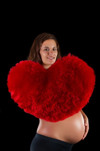 Giovane bella ragazza incinta in studio . — Foto Stock