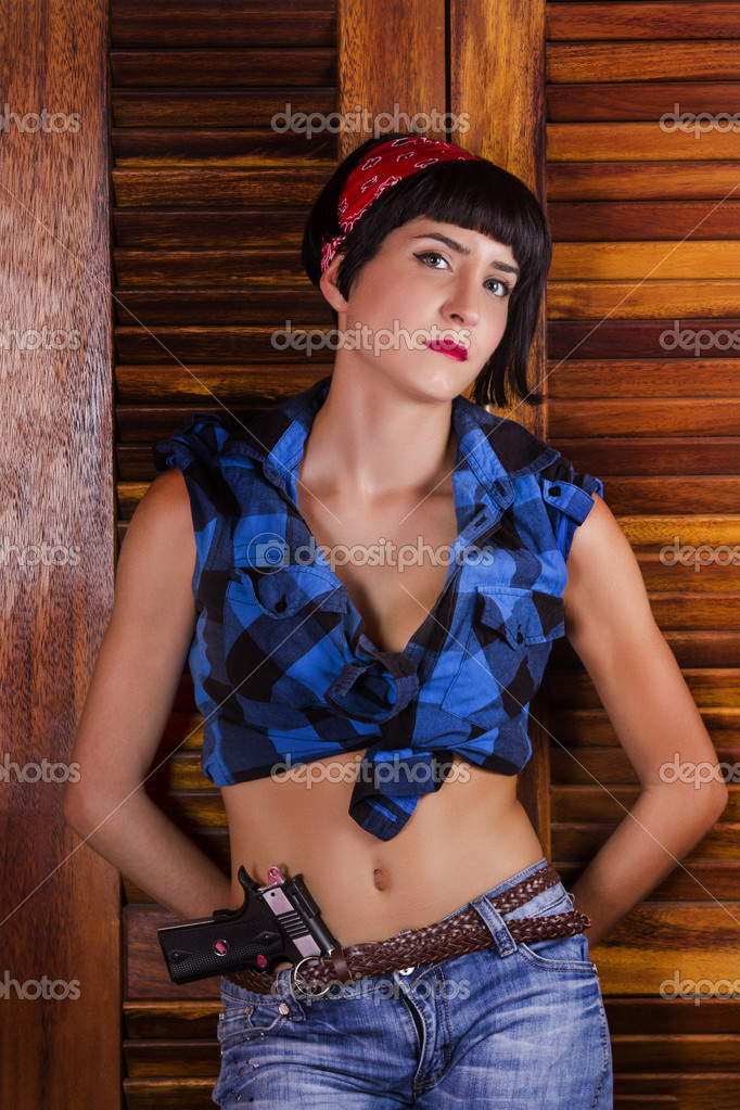 Pin Up Girl Happy With Short Hair Stock Photo C Membio 33931699