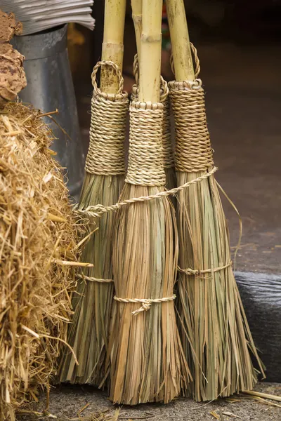 Straw brooms — Stock Photo, Image