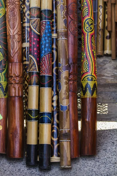 Montón de didgeridoos — Foto de Stock