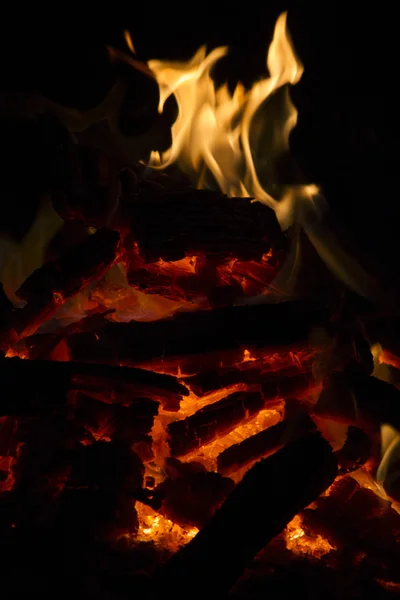 Lagerfeuer in der Nacht — Stockfoto