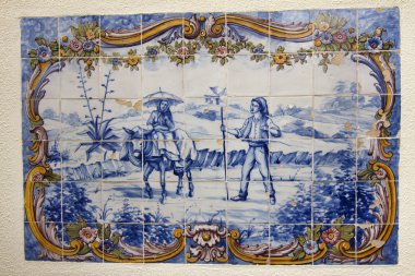 Hand painted azulejo piece clipart